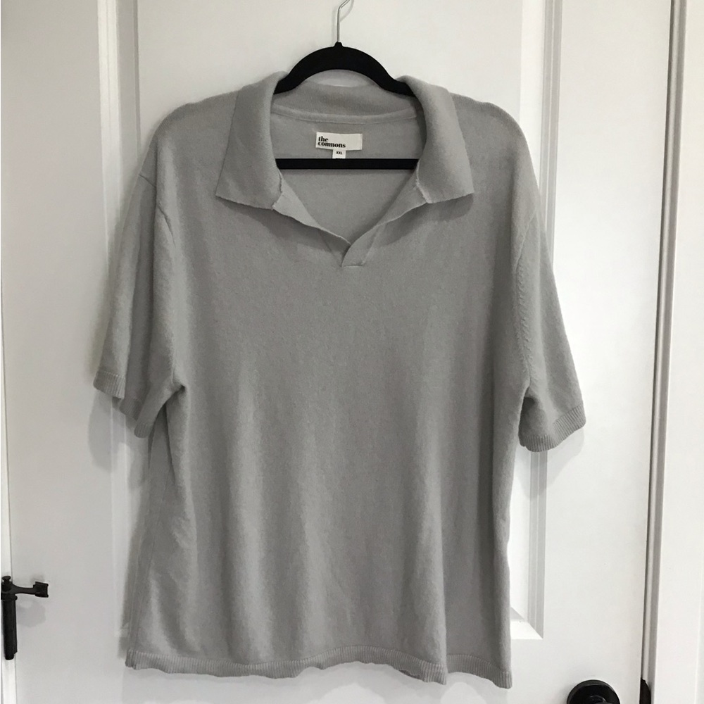 The Commons Stamford 100% Cashmere Johhny Collar Sweater Polo, Size XXL